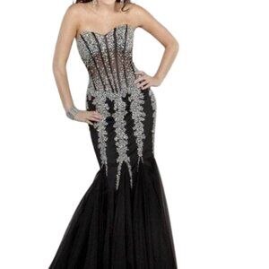 NWT Jovani 5908SC Tulle Evening Dresses Red size 0